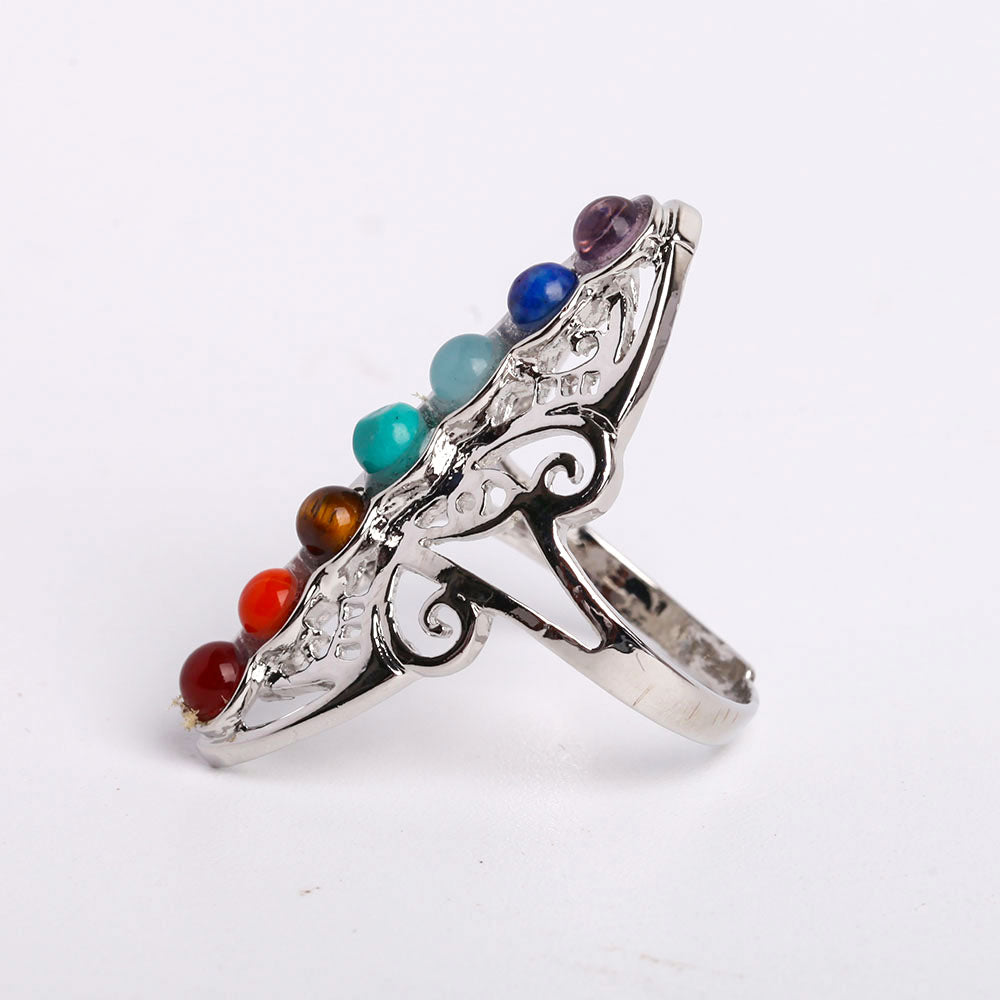 7 Chakra Adjustable Crystal Healing Ring