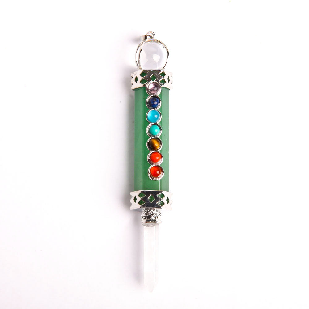 7 Chakra Crystal Jewelry Pendant 4 Inch Healing Necklace