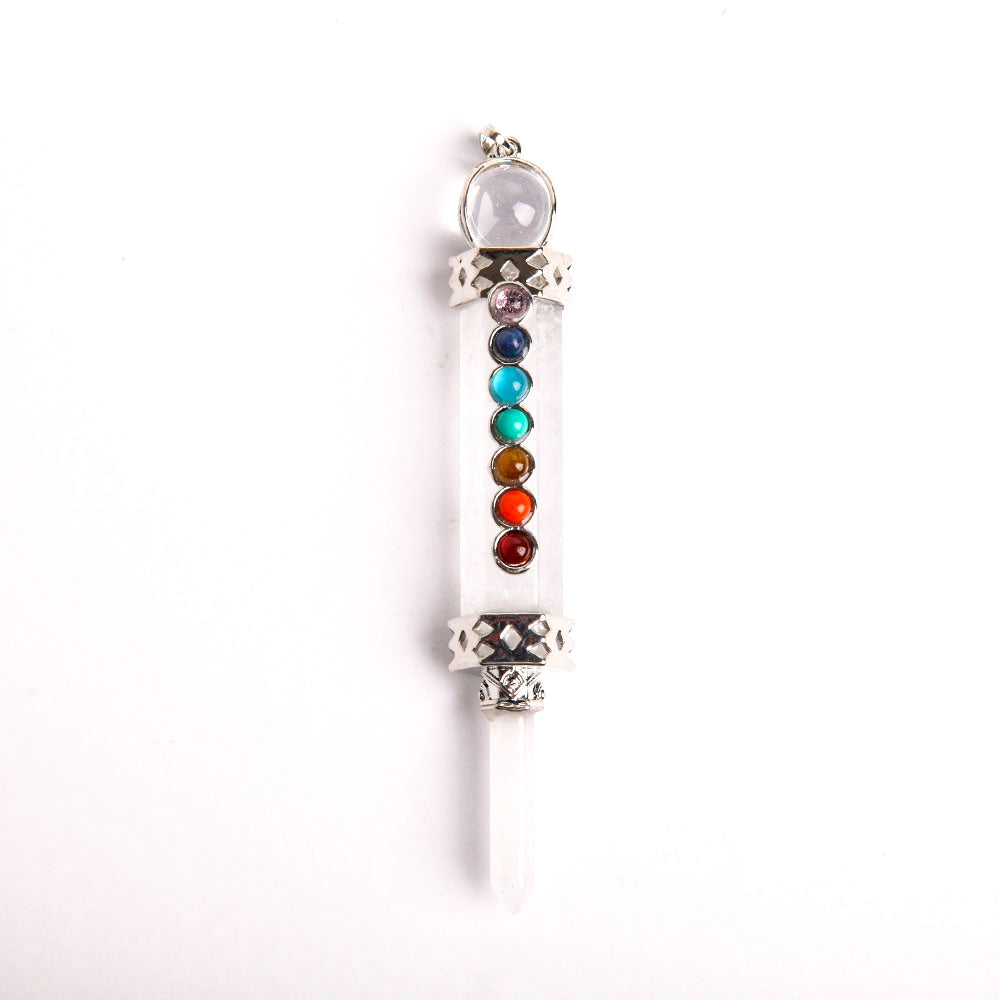7 Chakra Crystal Jewelry Pendant 4 Inch Healing Necklace
