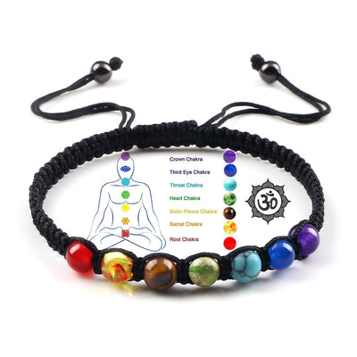 7 Chakra Balance Bracelet with Gemstone Beads