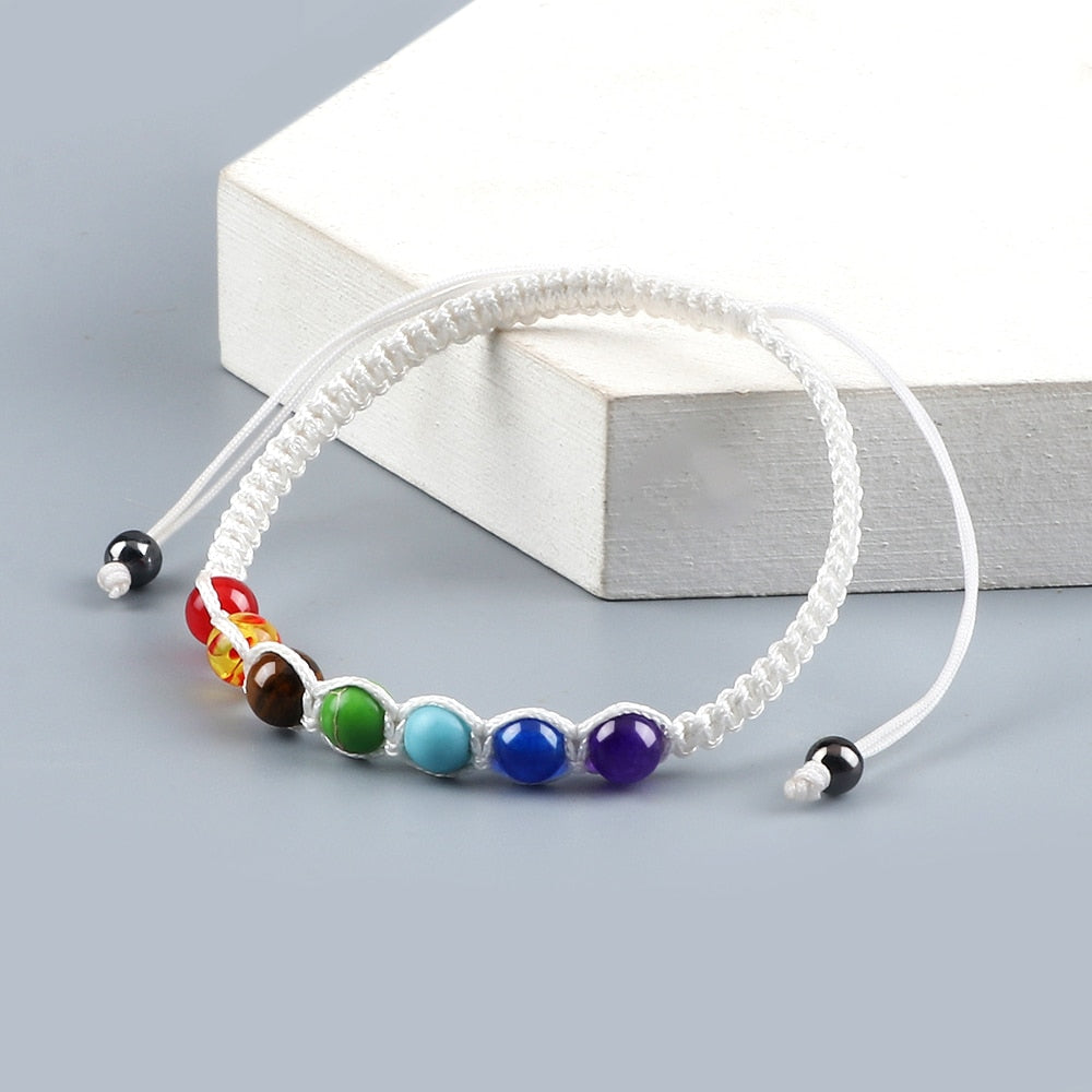 7 Chakra Balance Bracelet with Gemstone Beads