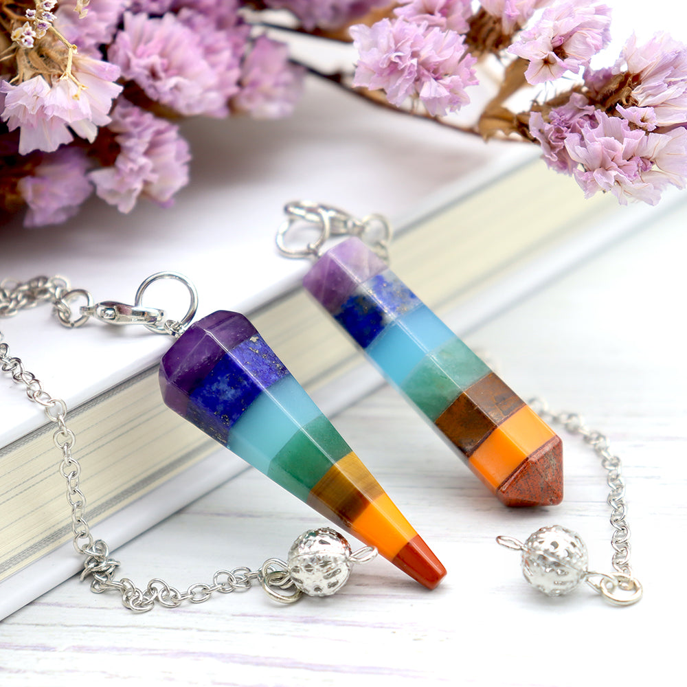 7 Chakra Energy Healing Crystal Pendulum 1.8" for Meditation