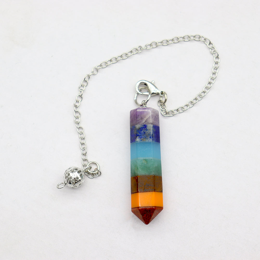 7 Chakra Energy Healing Crystal Pendulum 1.8" for Meditation
