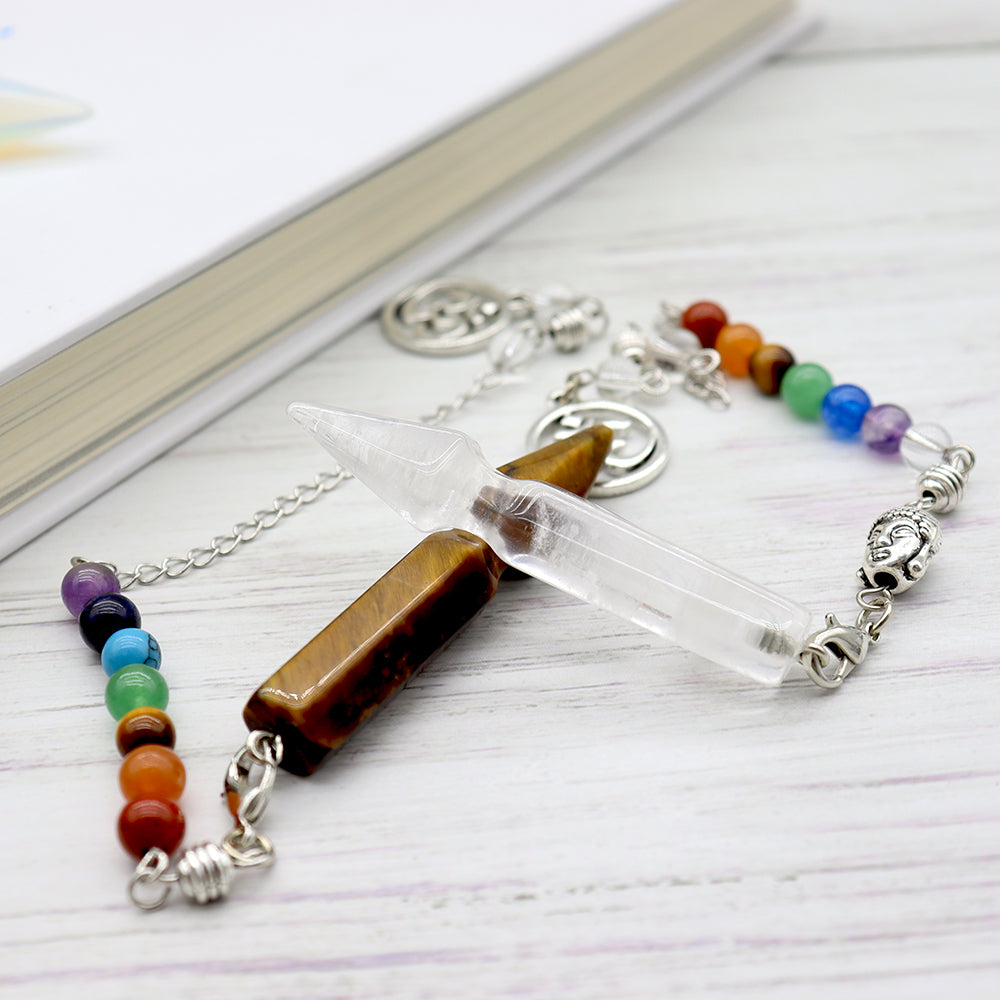 7 Chakra Healing Crystal Reiki Pendulum 2.37 inch Balance