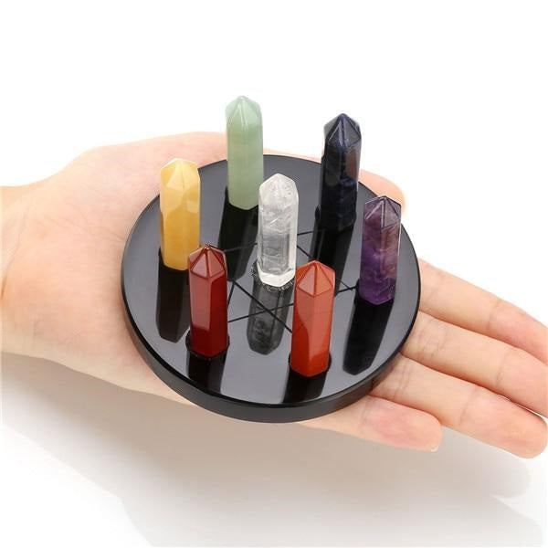7 Chakra Hexagonal Crystal Wands with Reiki Tradition