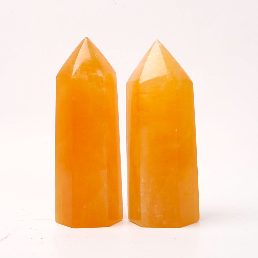 7-inch Honey Calcite Crystal Tower for Energy Healing