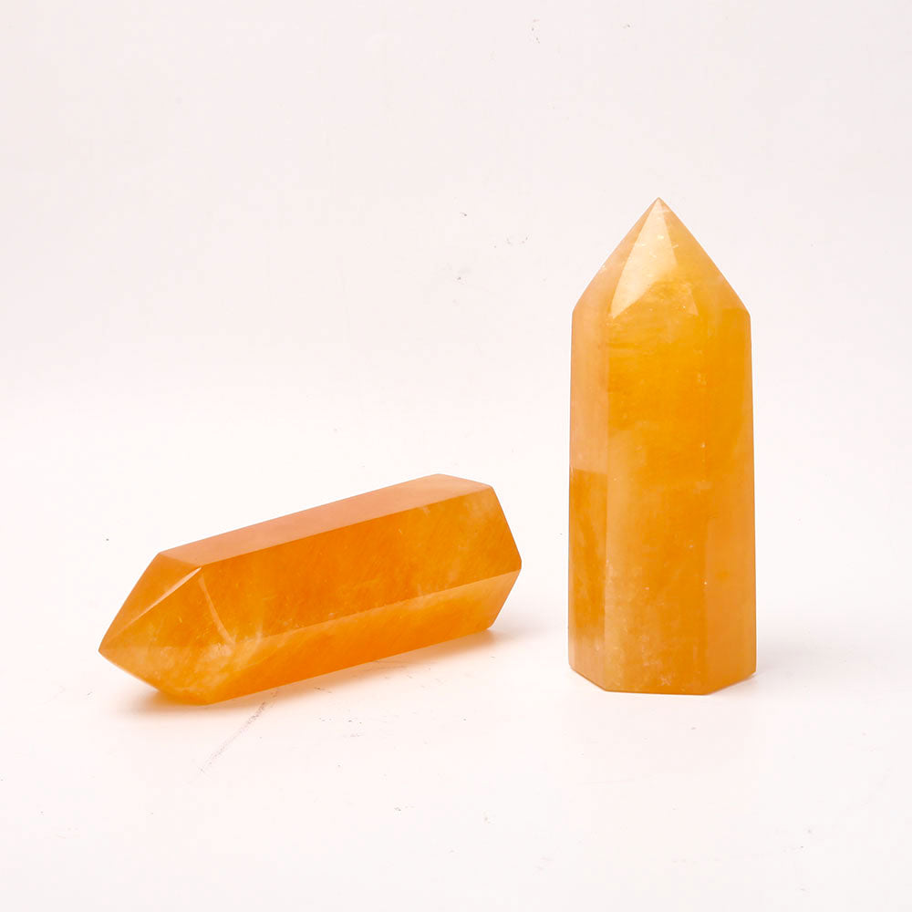 7-inch Honey Calcite Crystal Tower for Energy Healing