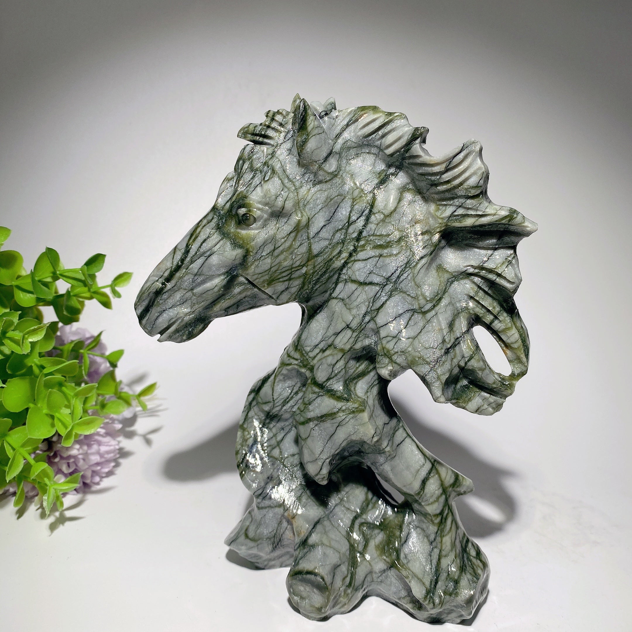 7 Inch Mixed Crystal Horse Head Healing Figurines