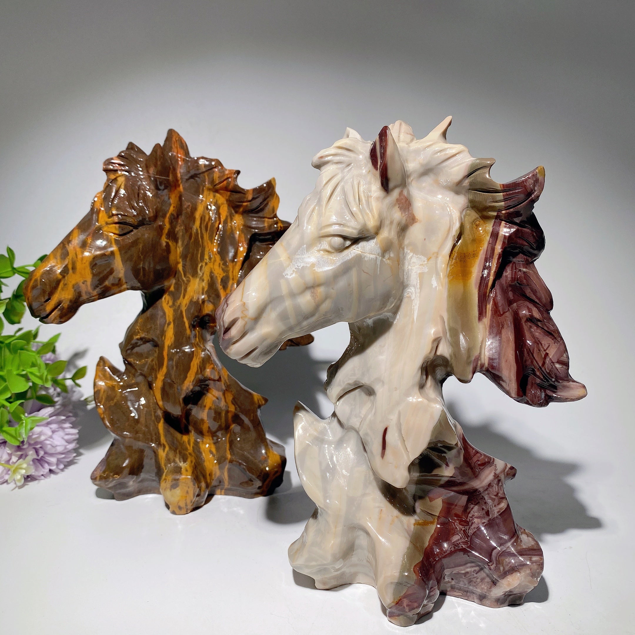 7 Inch Mixed Crystal Horse Head Healing Figurines