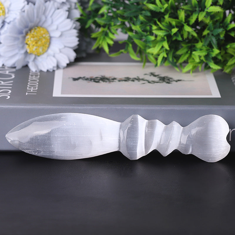 7 Inch Selenite Crystal Dagger for Meditation & Healing