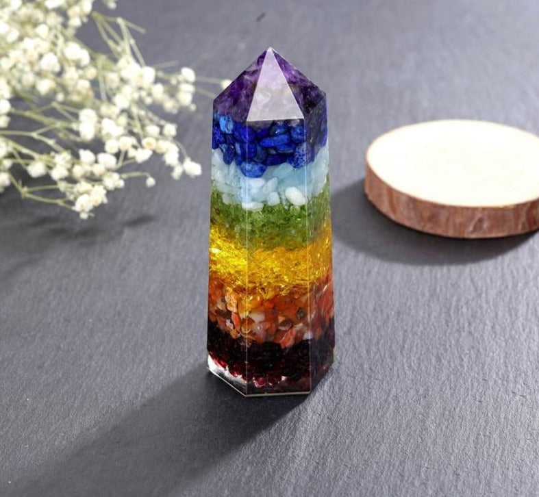 7 Layers Chakra Crystal Tower for Meditation Practice