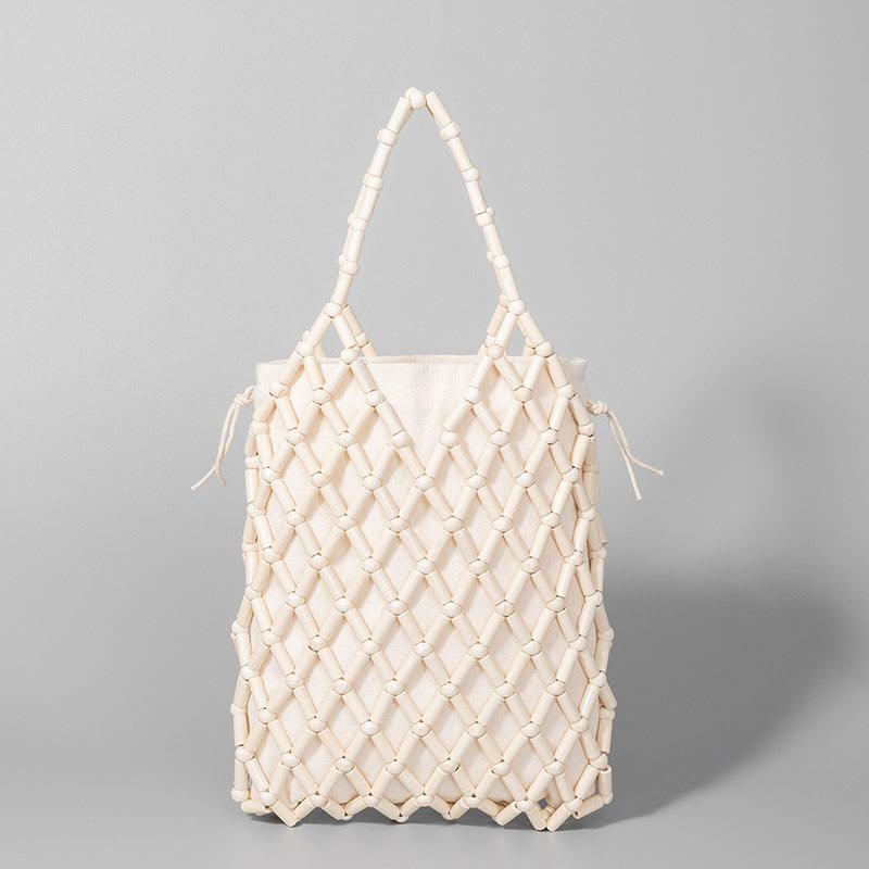 Hand-woven Mesh Hollow Wooden Beads Bag | Spiritual Jewelry