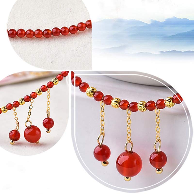 Red Agate Confidence Calm Anklet for Inner Peace