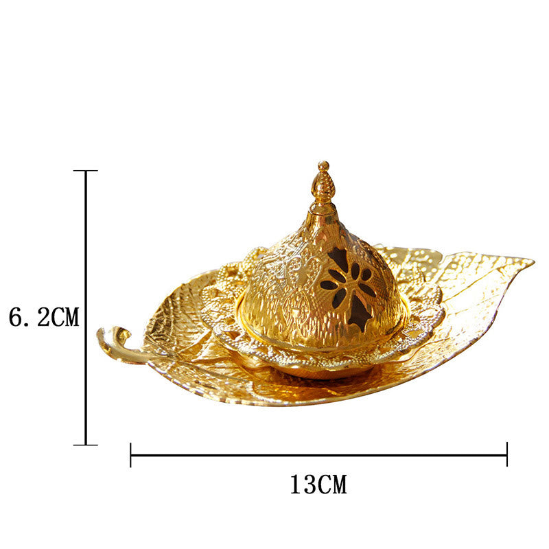 Tibetan Gold Leaf Incense Burner | Mini Meditation Coaster