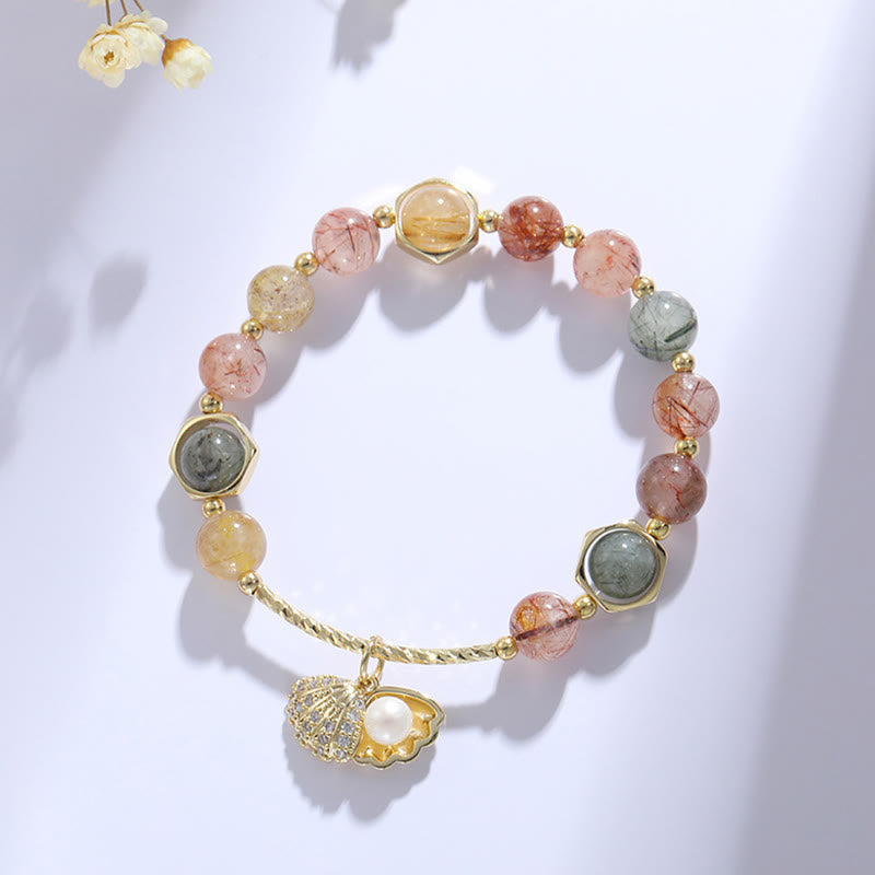 8mm Colorful Rutilated Quartz Protection Bracelet