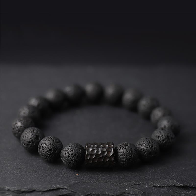 Unisex Tiger Eye Lava Rock Healing Bracelet 10mm Beads