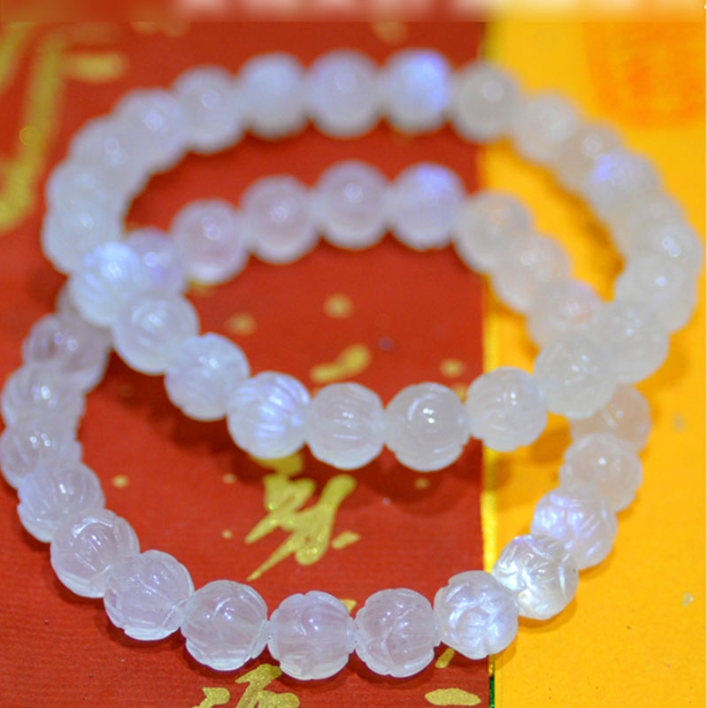 8mm Moonstone Bracelet Lotus Love for Calm & Healing