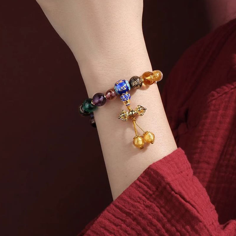 Om Mani Padme Hum Tibetan Wrist Mala | 18 Incense Ash Liuli Glass Beads