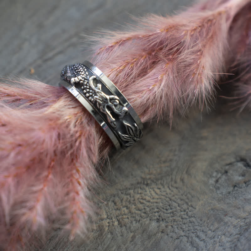 8mm Dragon Titanium Steel Stimulation Ring Unisex