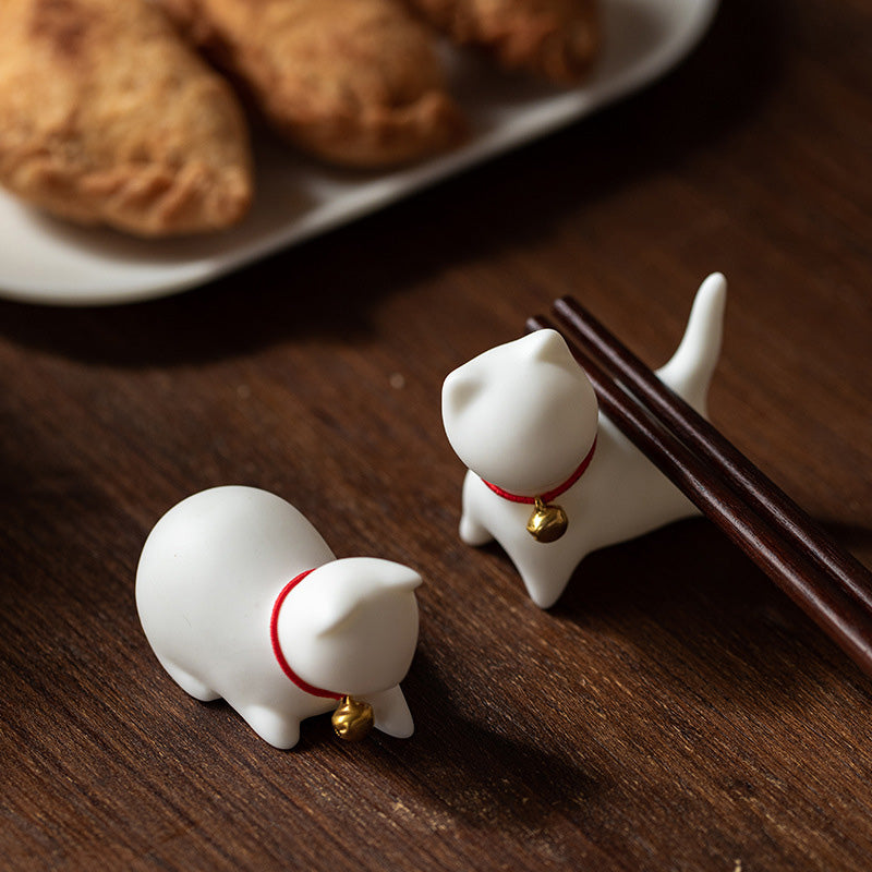 Mini Ceramic Cat Tea Pet | Sitting & Standing Figurine 5cm