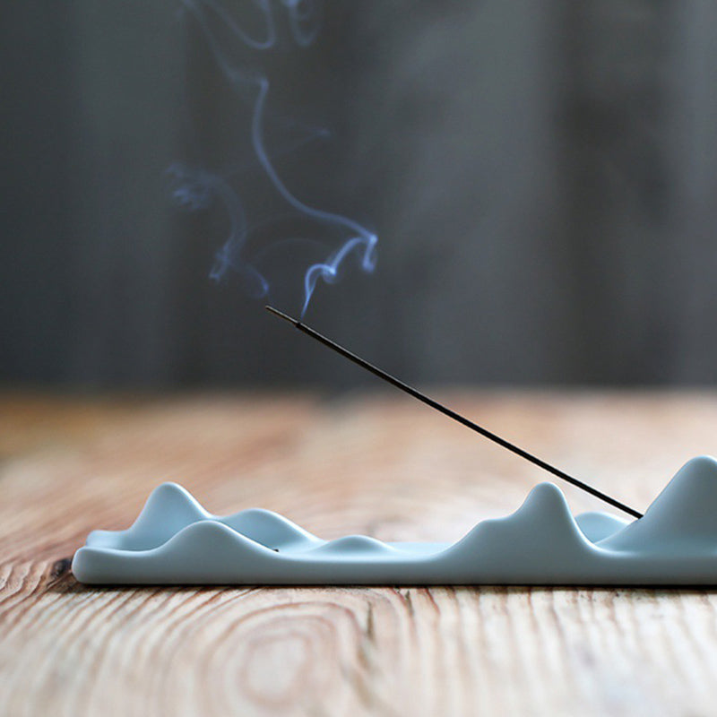 Mountain Cloud Ceramic Incense Holder for Meditation Balance