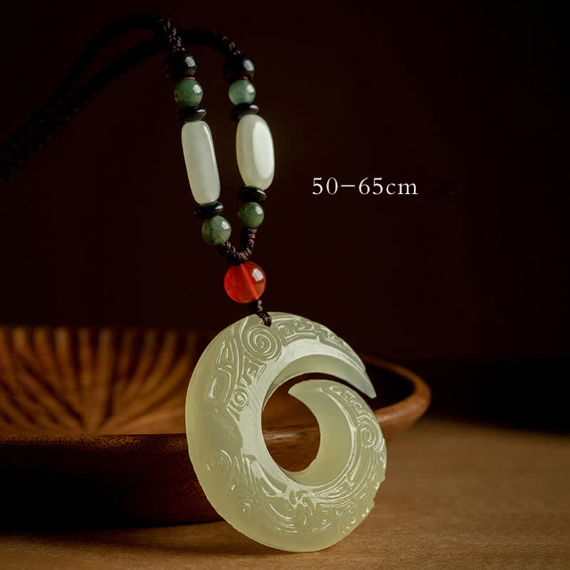 Jade Peace Buckle Necklace for Luck & Prosperity Pendant