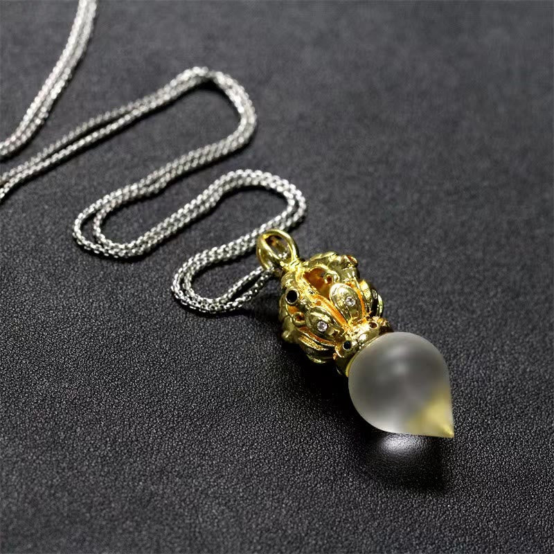 Liuli Crystal Dorje Vajra Spiritual Strength Necklace