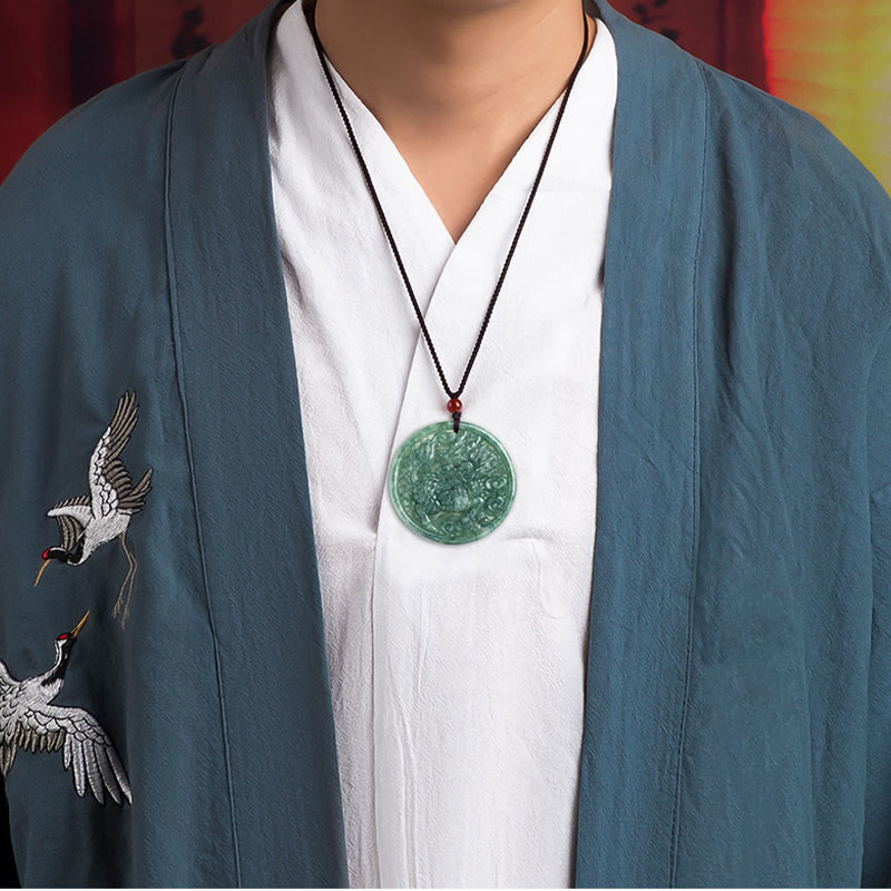 Natural Jade Kirin Abundance Necklace | Prosperity & Luck