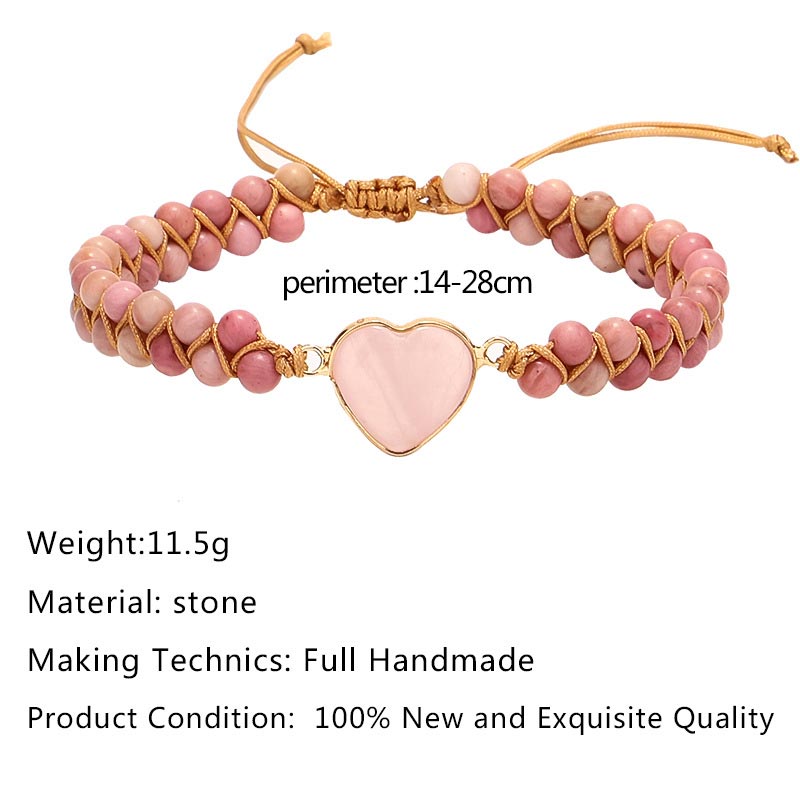 Rhodonite Heart Healing Bracelet | Love & Compassion Energy