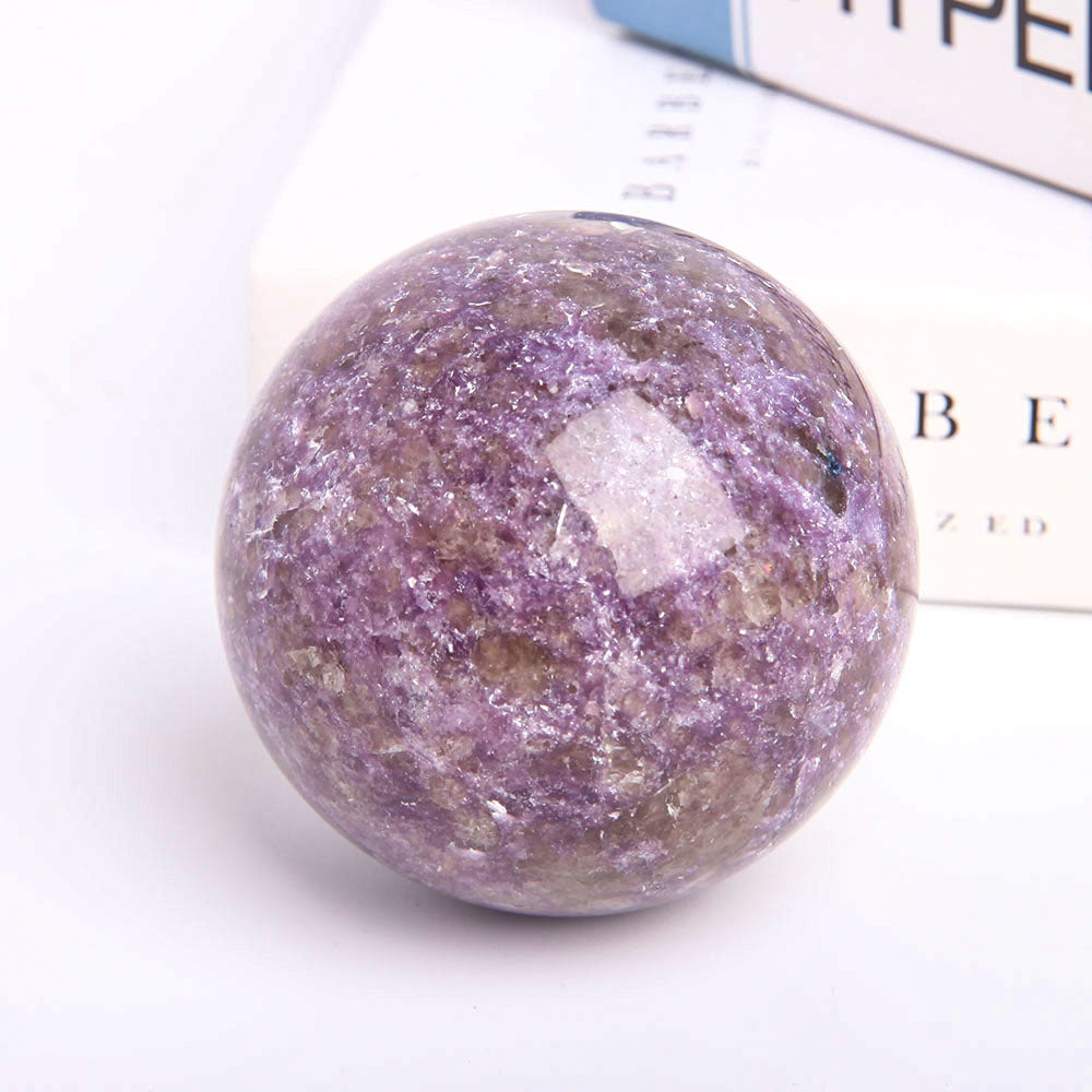 72.8mm Lepidolite Crystal Sphere for Healing & Balance