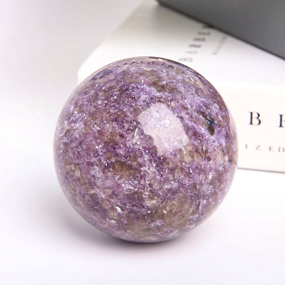 72.8mm Lepidolite Crystal Sphere for Healing & Balance
