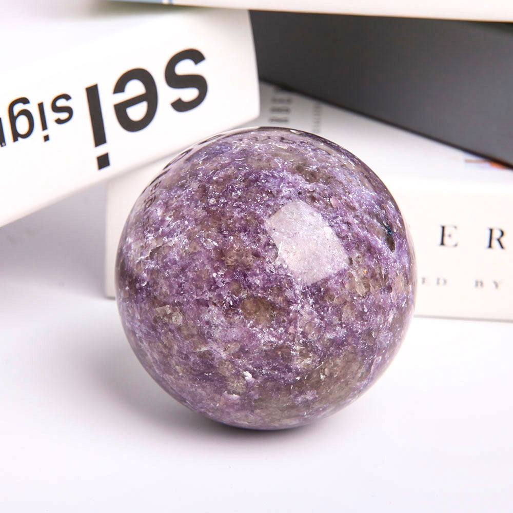 72.8mm Lepidolite Crystal Sphere for Healing & Balance