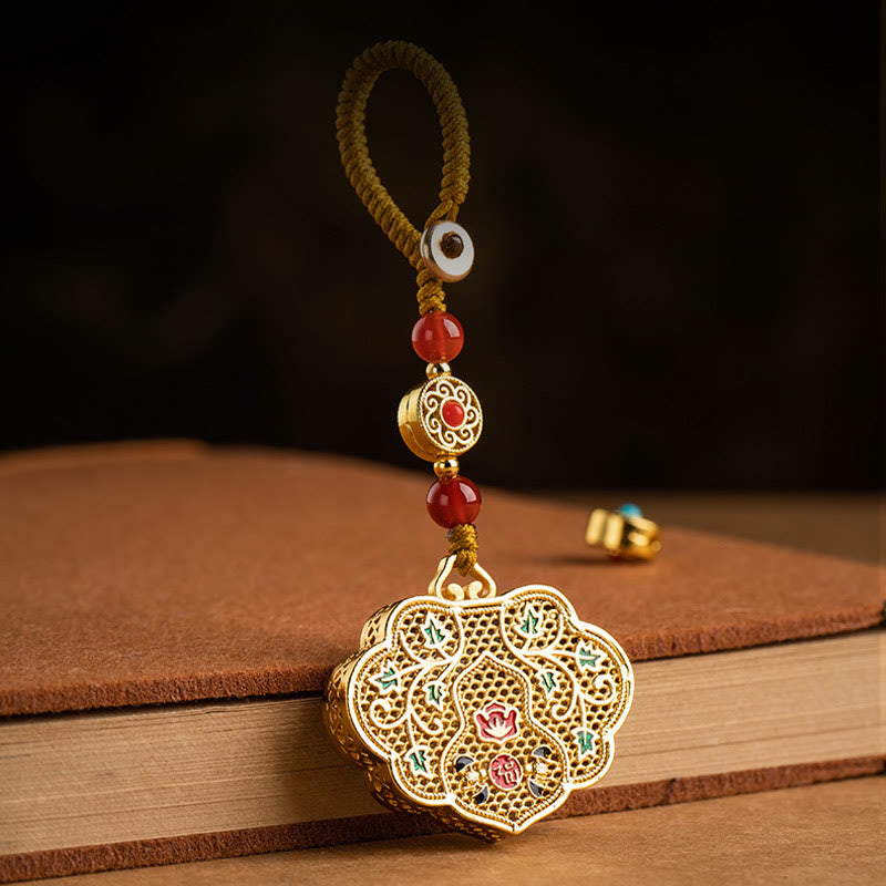 Agate Fu Character Key Chain for Good Luck & Blessing