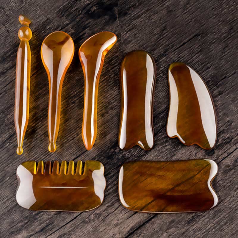 Resin Gua Sha Whole Body Massage Tool Set for Facial Care