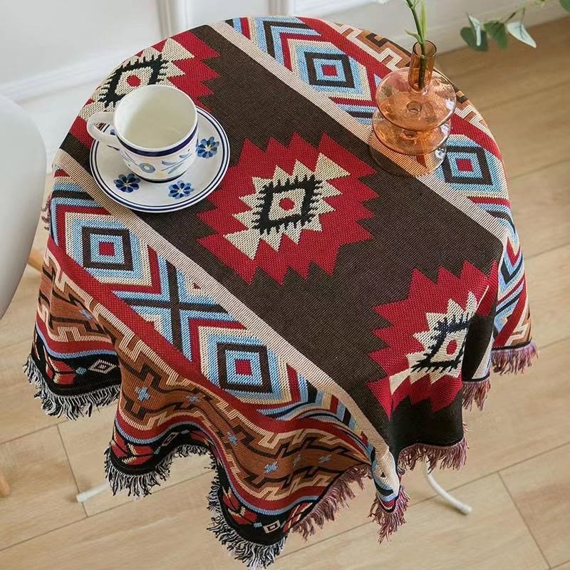 Geometric Tibetan Blanket 90x180cm Warm Comfortable Throw