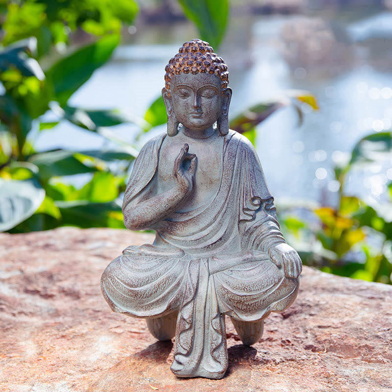 Meditating Zen Buddha Resin Statue for Serenity & Calm