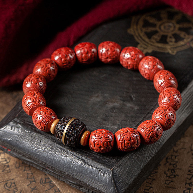 Unisex Cinnabar Ebony Calm Blessing Bracelet