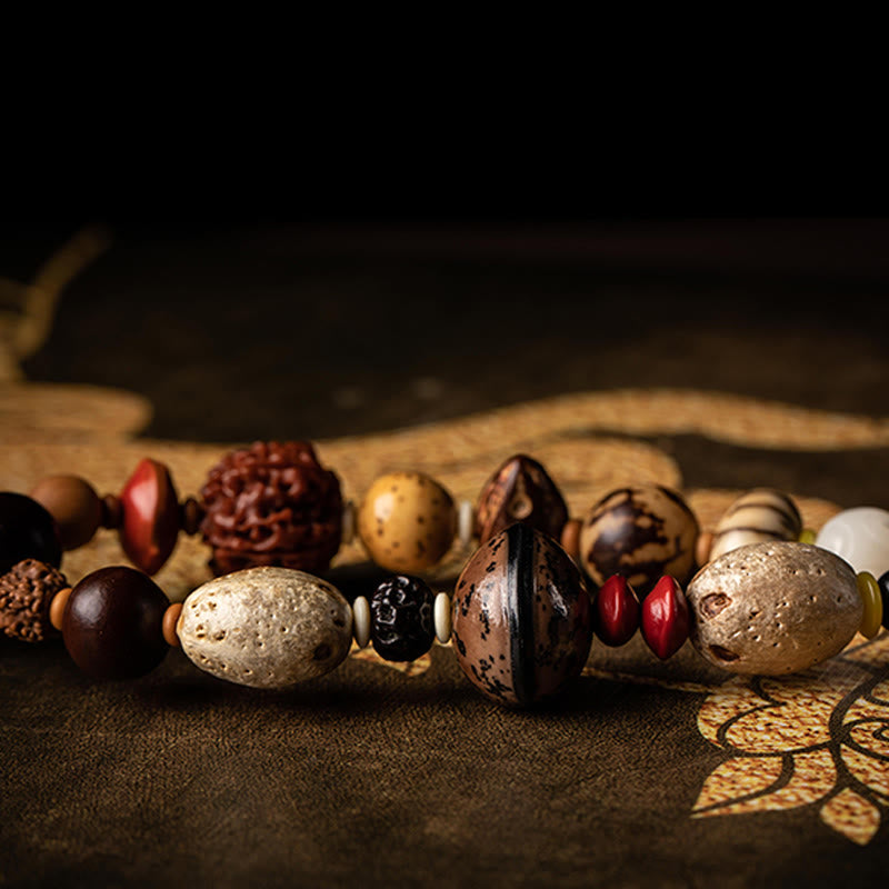 Boxwood Peach Wood Bodhi Seed Lotus Car Hanging Charm