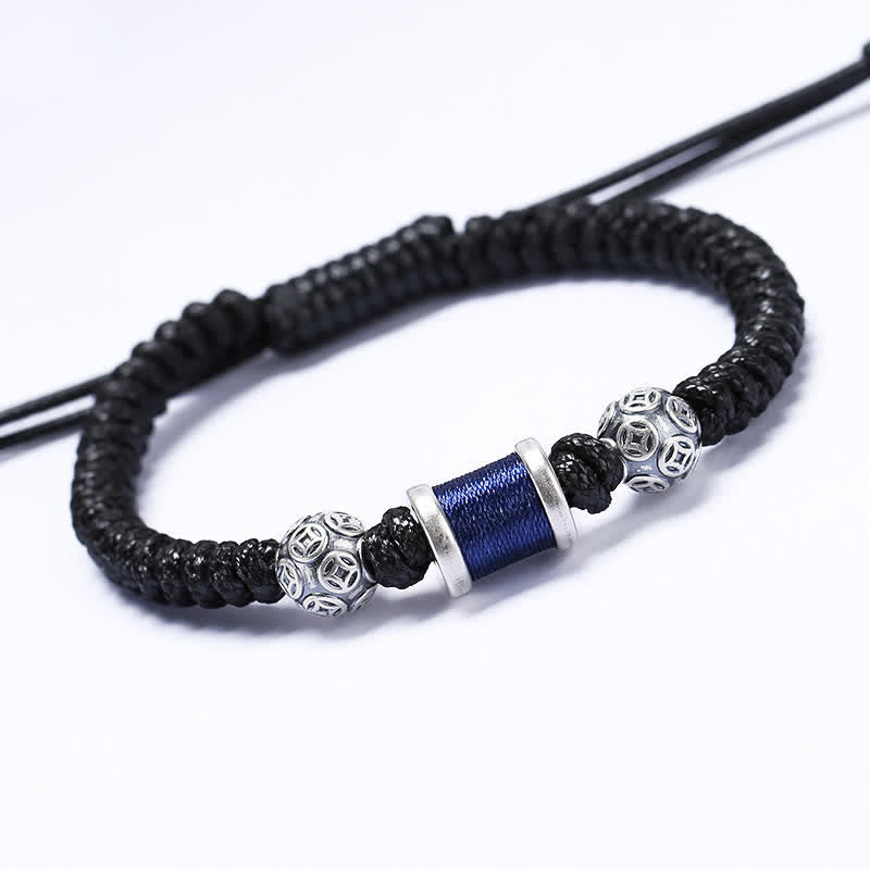 999 Sterling Silver Copper Coin Balance Bracelet for Spiritual Protection
