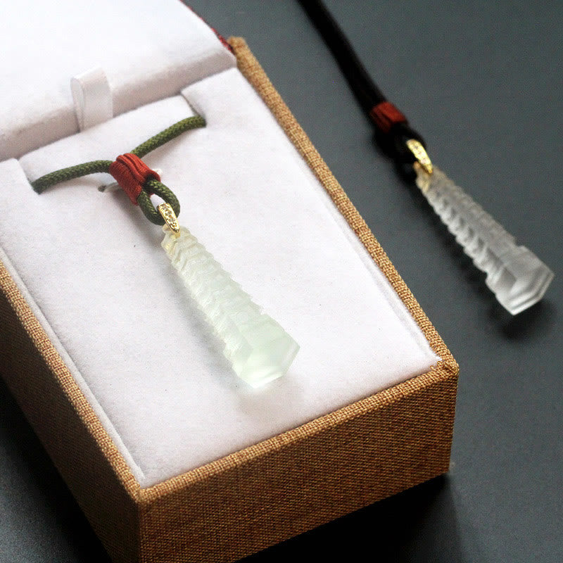 Liuli Ancient Pagoda Spiritual Necklace for Wisdom