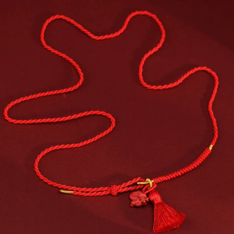 Cinnabar Dragon Protection Belly Chain Red String 2.5mm
