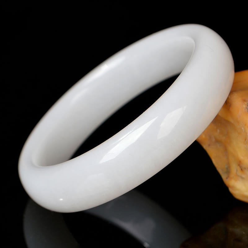 Golden Silk Jade Bangle Bracelet 58mm for Wealth & Luck