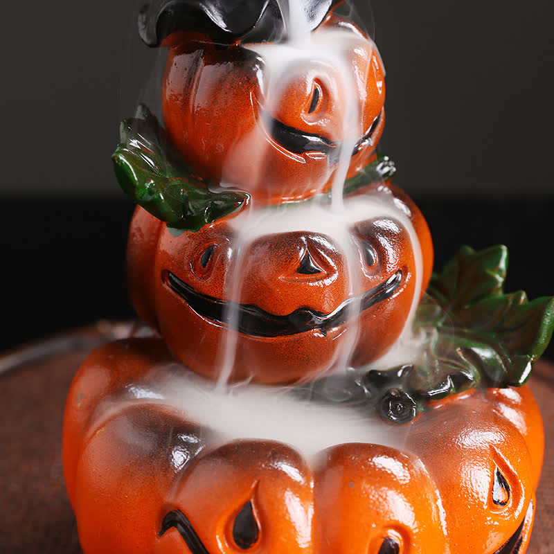 Halloween Pumpkin Resin Backflow Incense Burner Decor