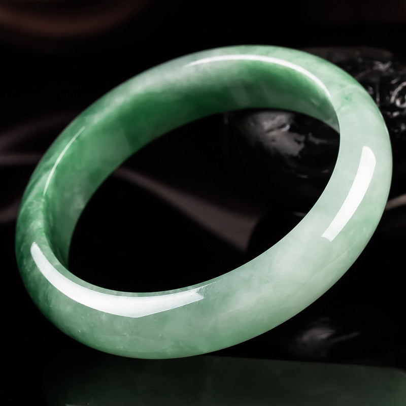 55mm Natural Jade Fortune Blessing Bangle Bracelet