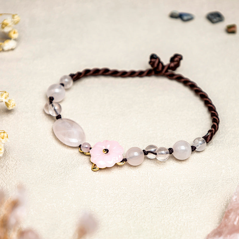 Pink Crystal Spiritual Anklet for Self-Love & Soothing