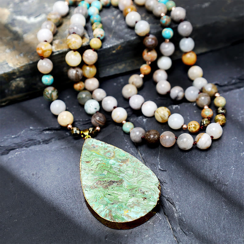 33.5 Inch Picasso Jasper Healing Necklace | Agate Jewelry