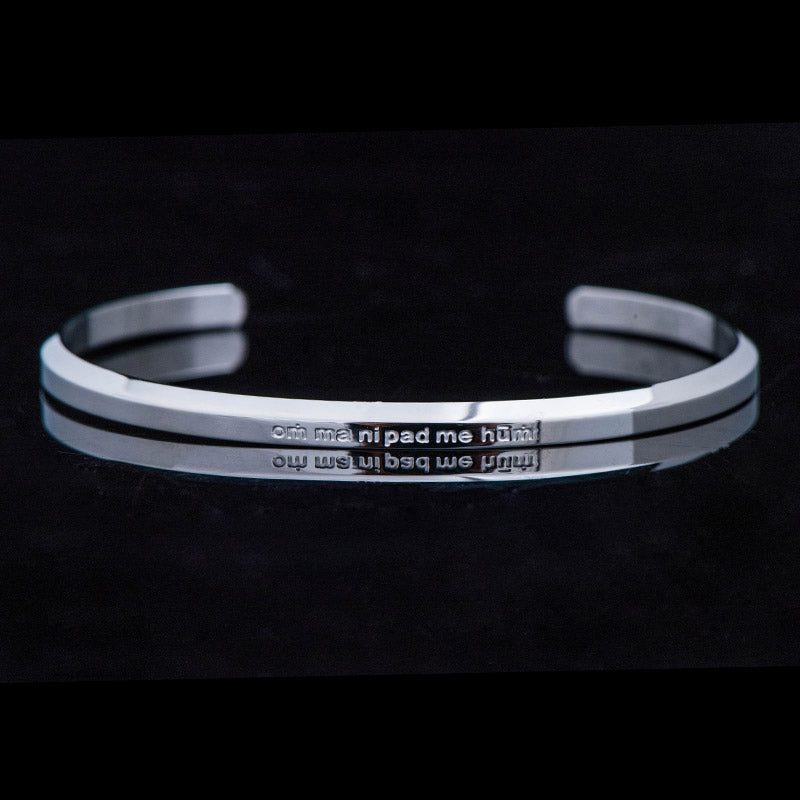 Six True Words Titanium Steel Om Mani Padme Hum Bracelet