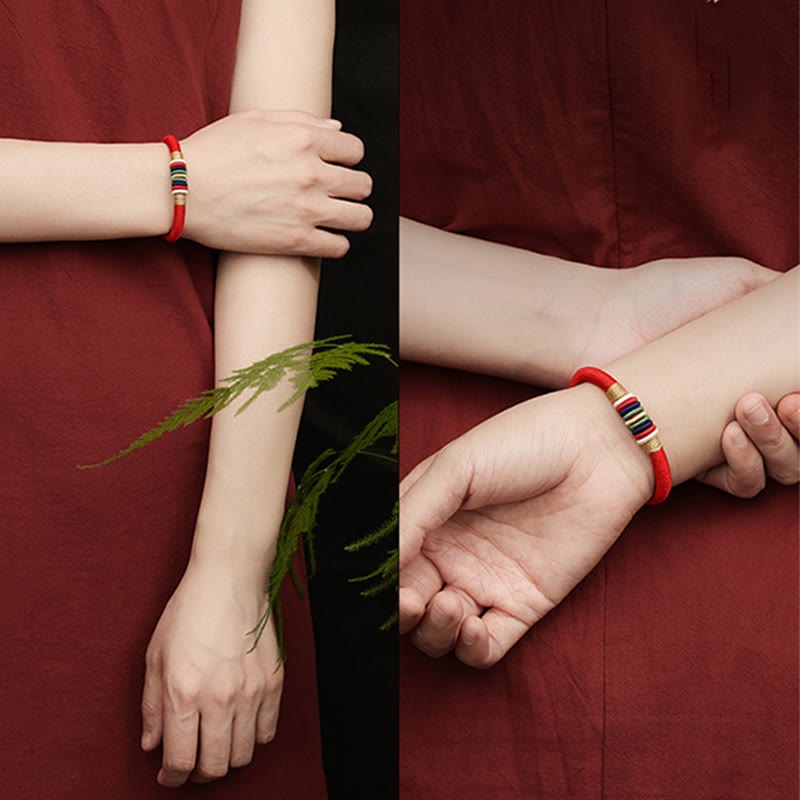 Five Elements Red String Bracelet | King Kong Knot, Protection & Luck