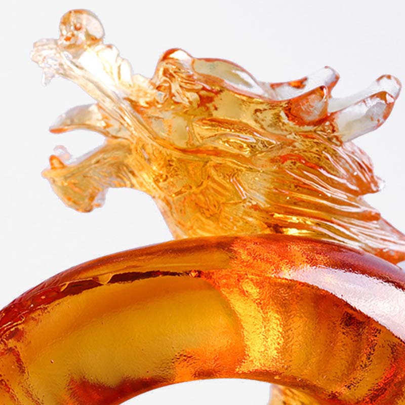 Liuli Dragon Feng Shui Art Piece for Protection & Power