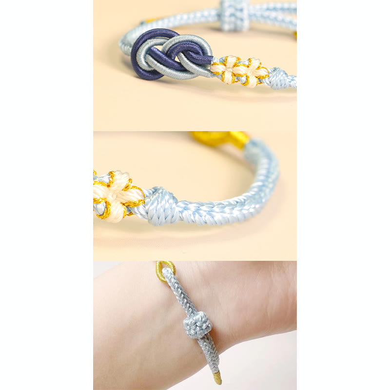 Handcrafted Eight Thread Red String Peace Knot Bracelet